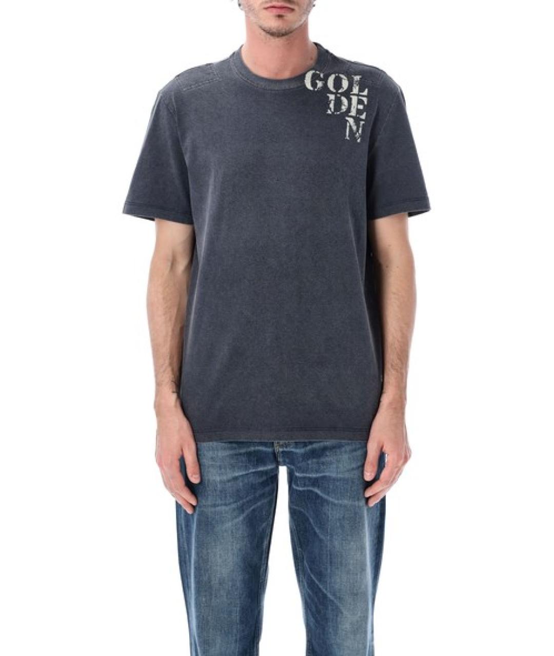 GOLDEN GOOSE DELUXE BRAND Синяя хлопковая футболка, фото 3