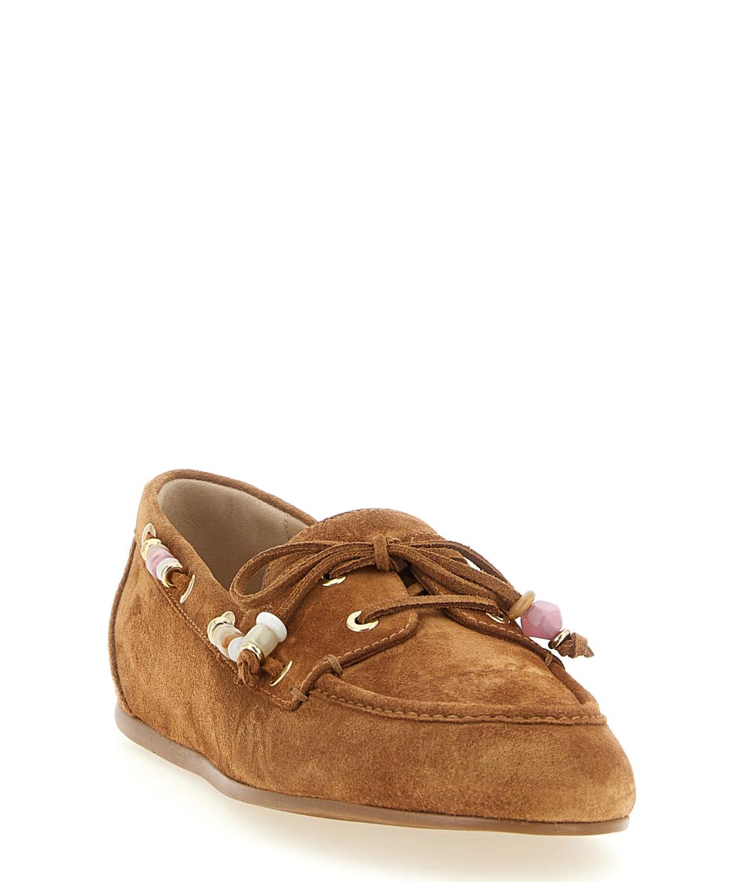 STUART WEITZMAN Коричневые замшевые лоферы, фото 2