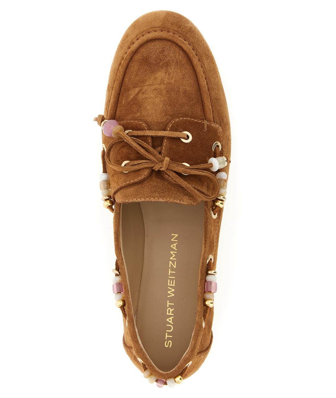 STUART WEITZMAN Коричневые замшевые лоферы, фото 4