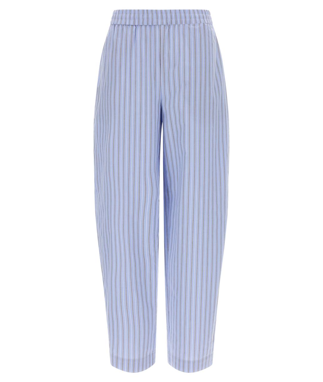 ROTATE Голубые хлопковые брюки широкие, фото 1