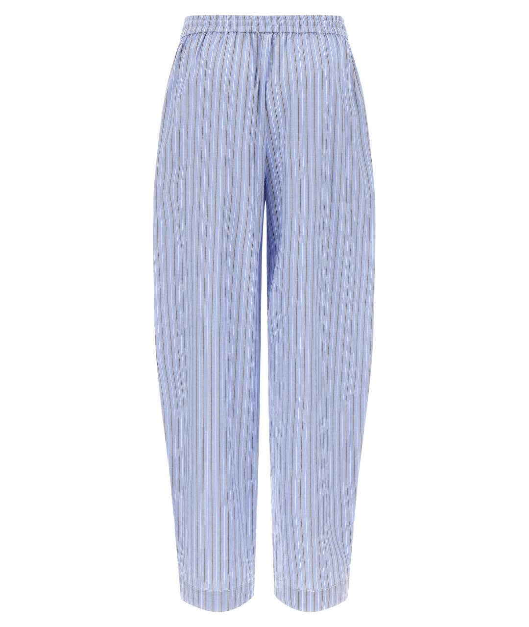 ROTATE Голубые хлопковые брюки широкие, фото 2