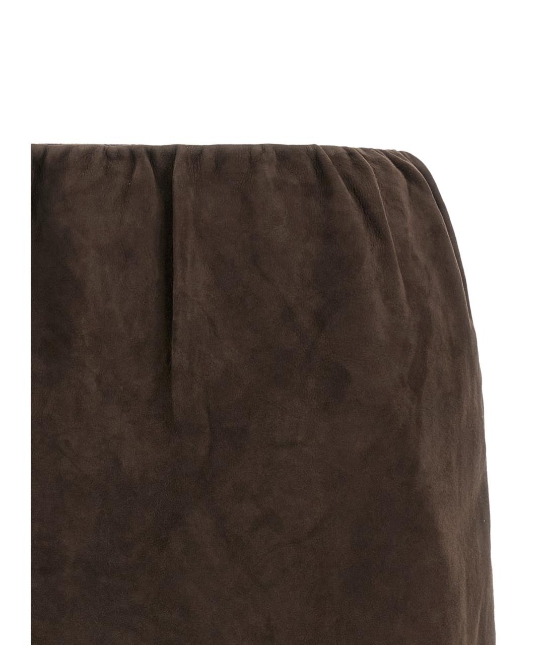 ROTATE Коричневая замшевая юбка мини, фото 3