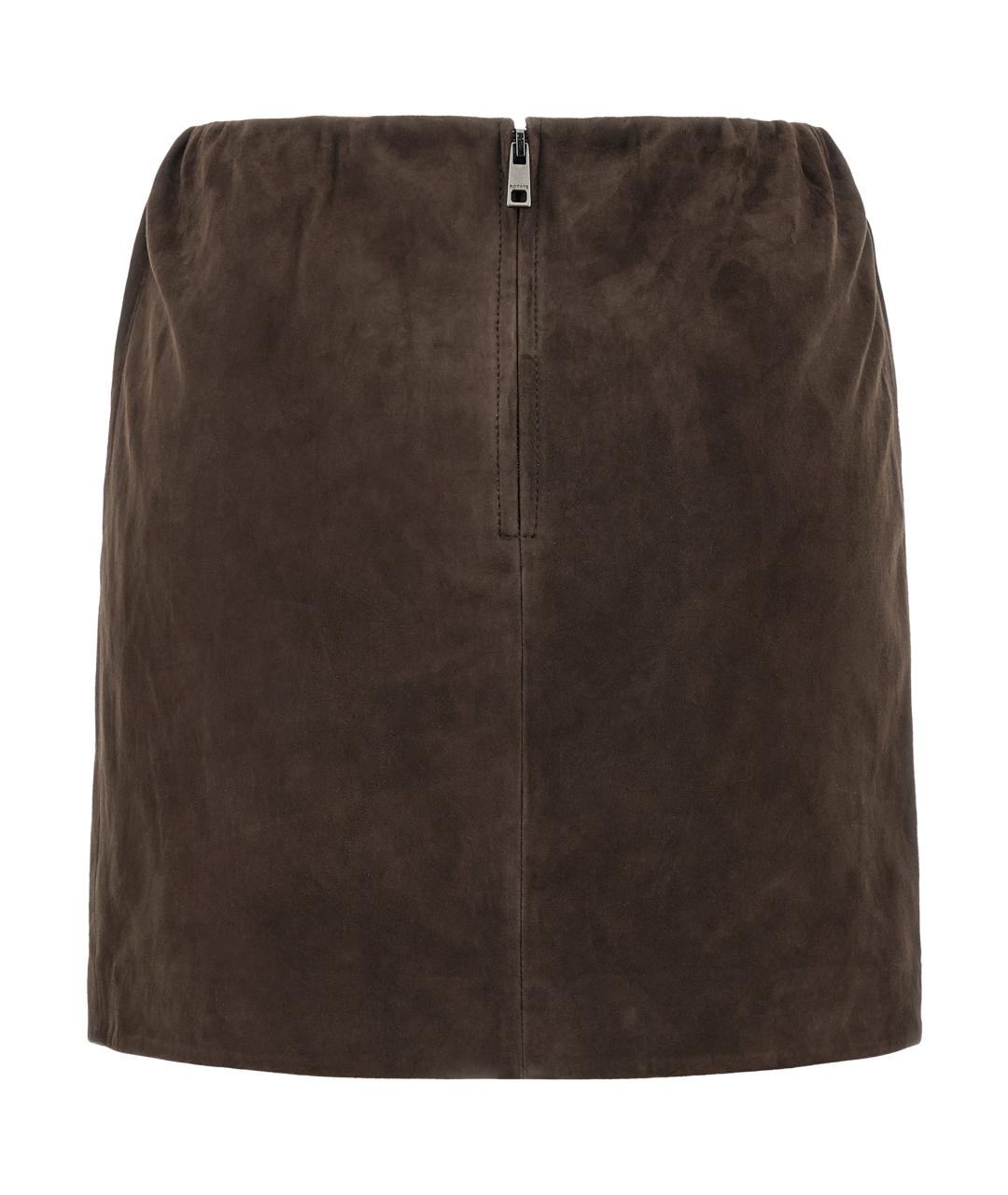 ROTATE Коричневая замшевая юбка мини, фото 2