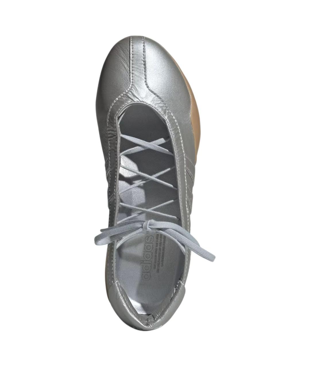 ADIDAS Серебряные кожаные кроссовки, фото 5