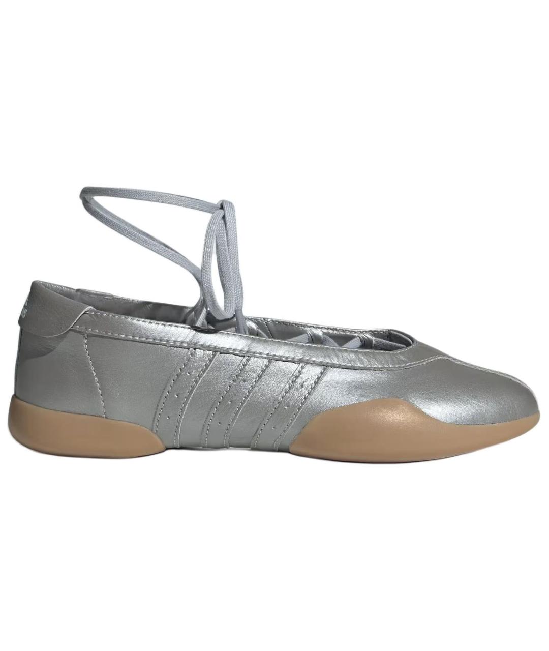 ADIDAS Серебряные кожаные кроссовки, фото 1