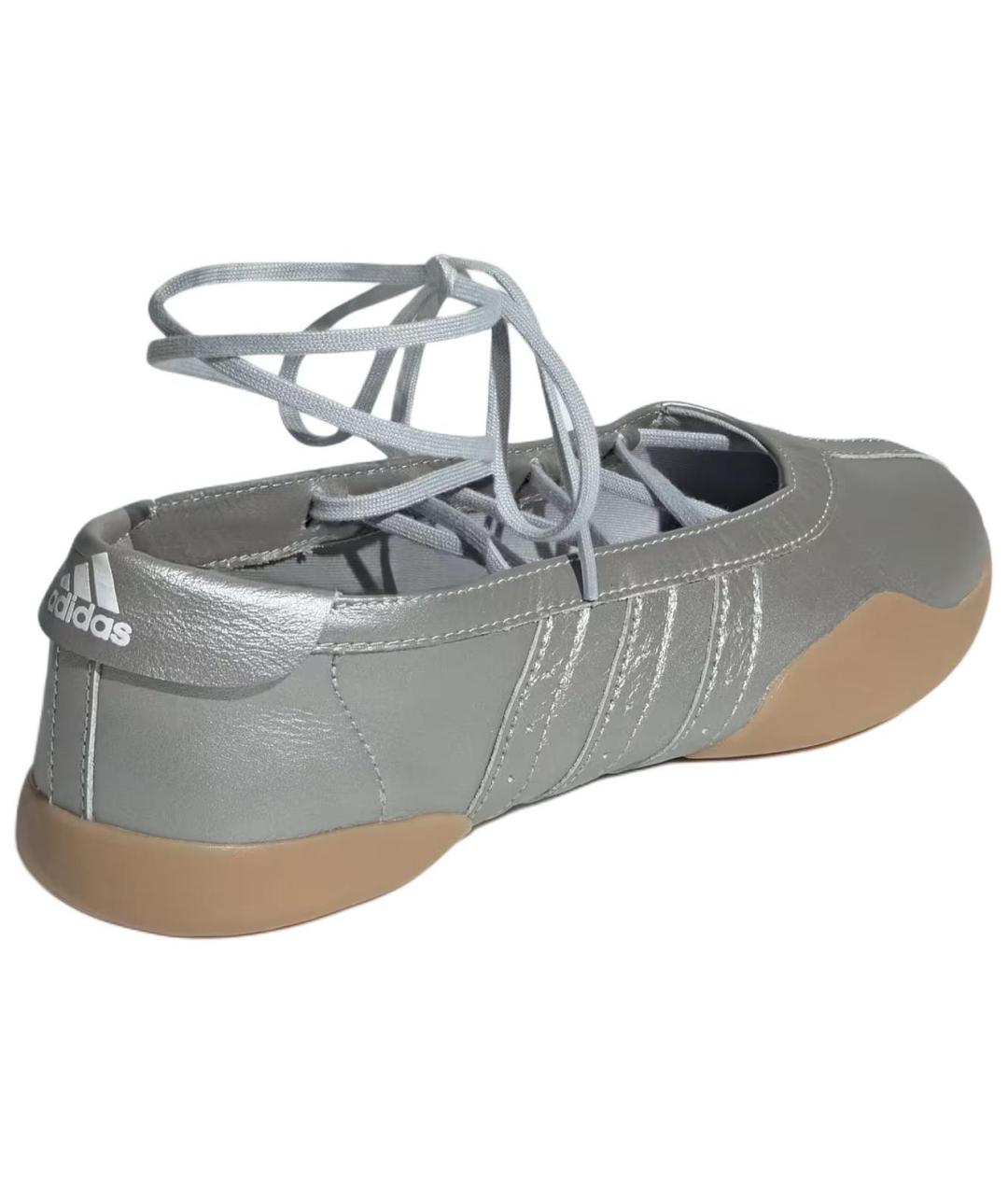 ADIDAS Серебряные кожаные кроссовки, фото 4