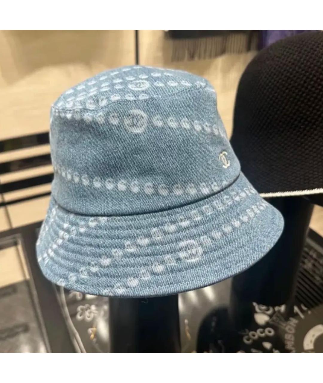 CHANEL Голубая хлопковая панама, фото 2