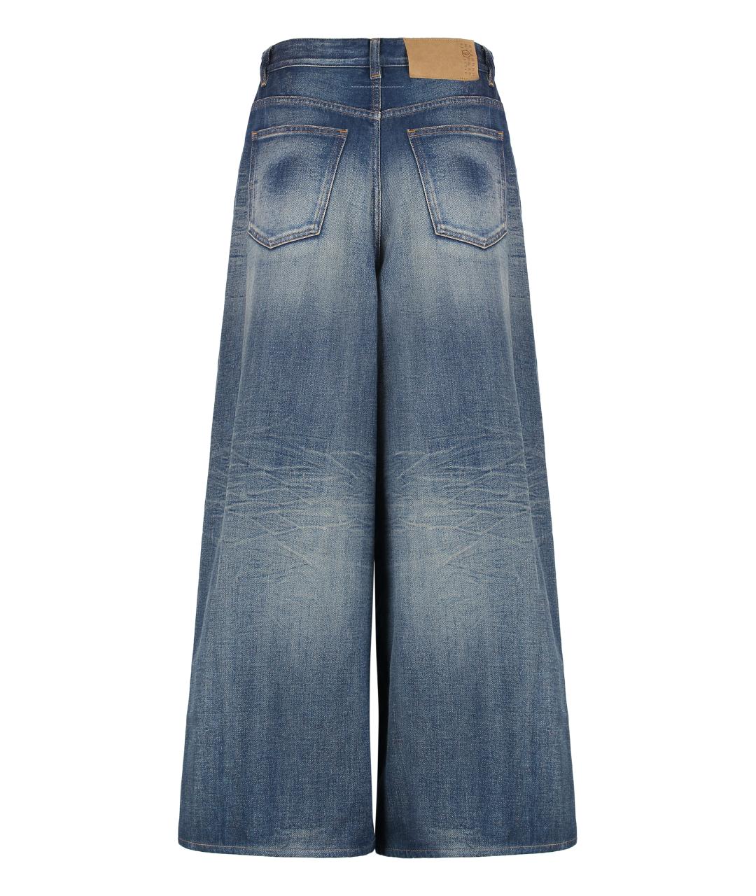 MM6 MAISON MARGIELA Синие хлопковые джинсы клеш, фото 2