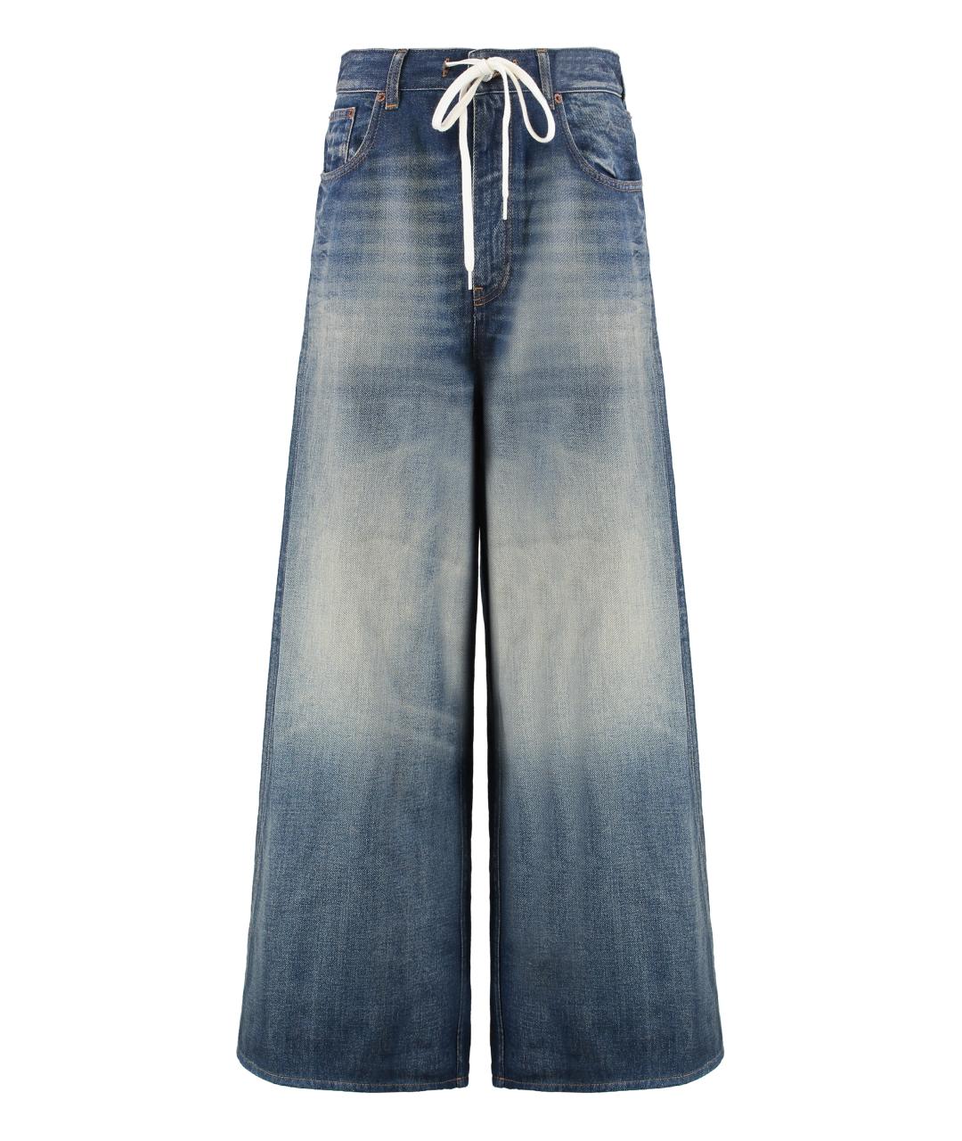 MM6 MAISON MARGIELA Синие хлопковые джинсы клеш, фото 1