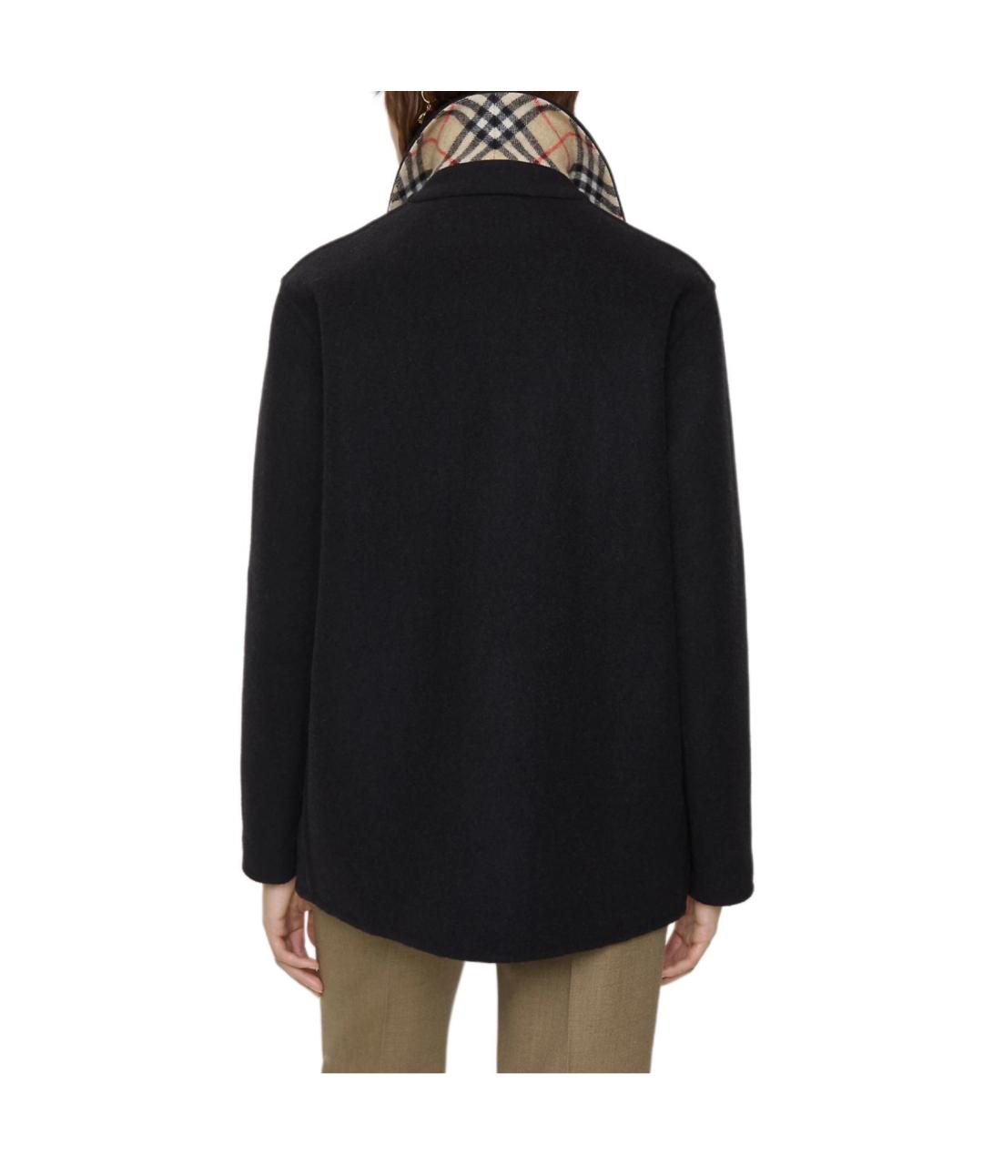 BURBERRY Черное шерстяное пальто, фото 4