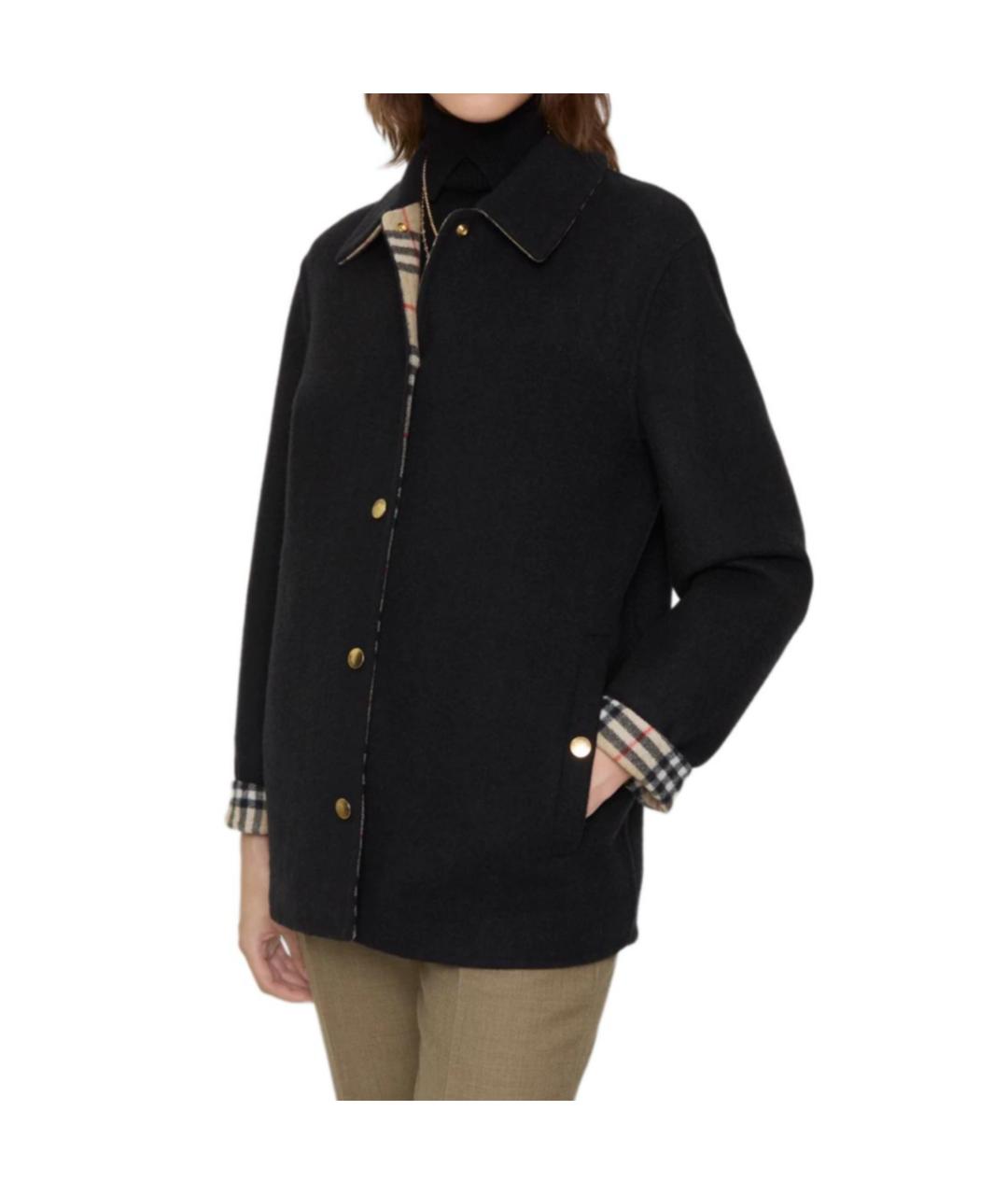 BURBERRY Черное шерстяное пальто, фото 5