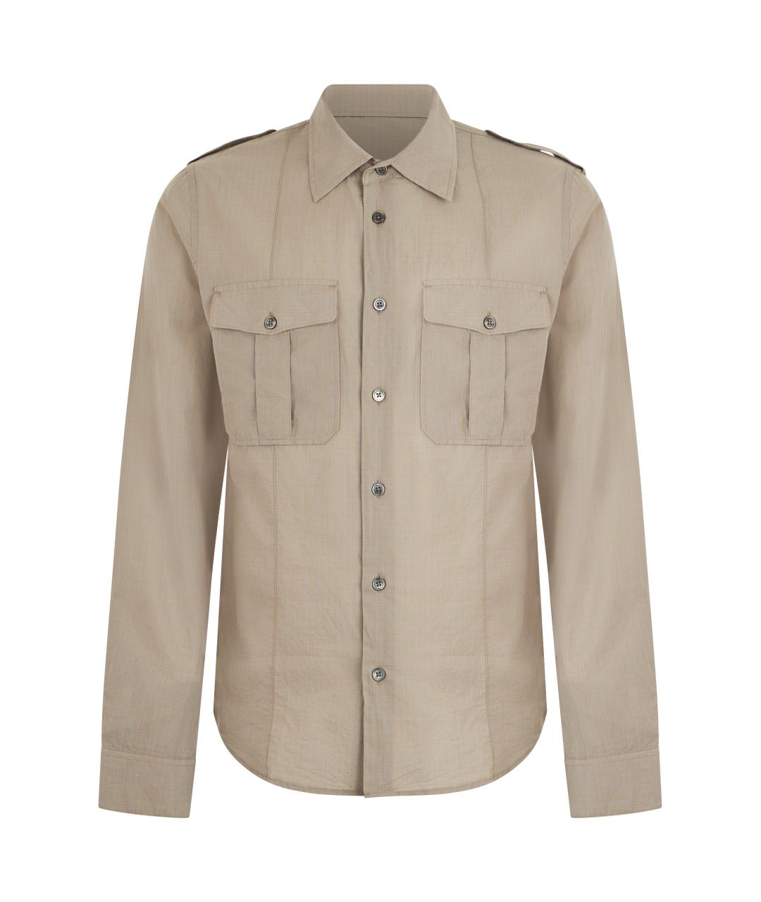 OUR LEGACY Бежевая хлопковая кэжуал рубашка, фото 1