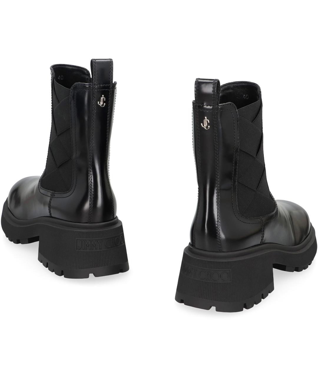 JIMMY CHOO Черные кожаные ботинки, фото 4