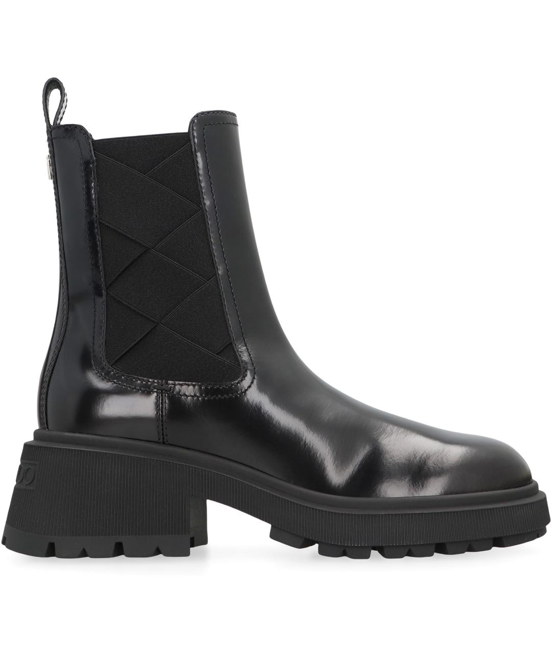 JIMMY CHOO Черные кожаные ботинки, фото 2