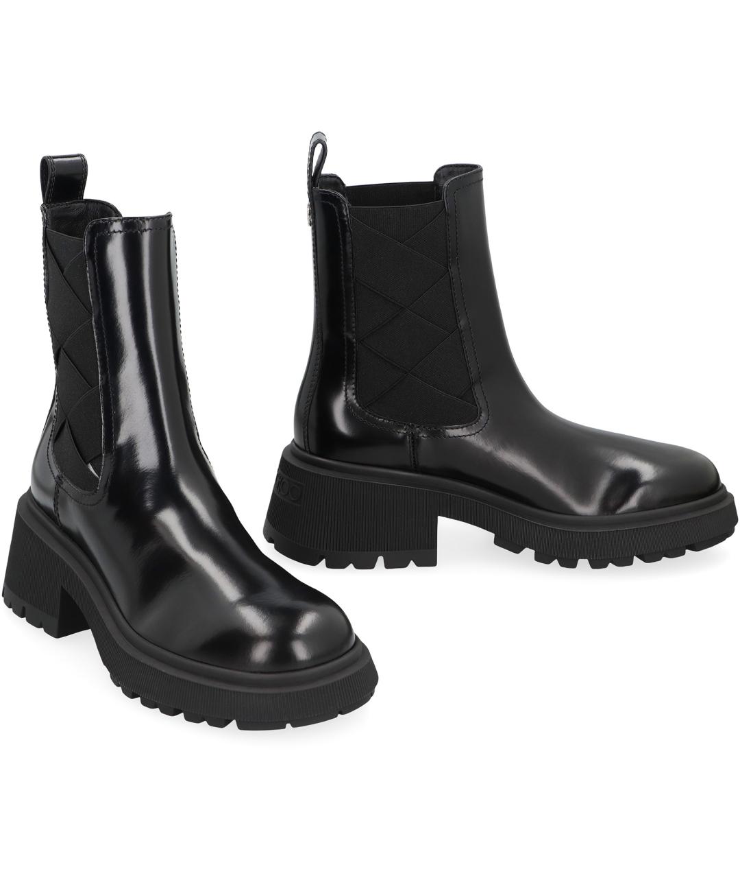 JIMMY CHOO Черные кожаные ботинки, фото 3