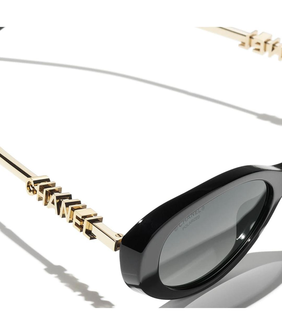 CHANEL Черные пластиковые солнцезащитные очки, фото 2