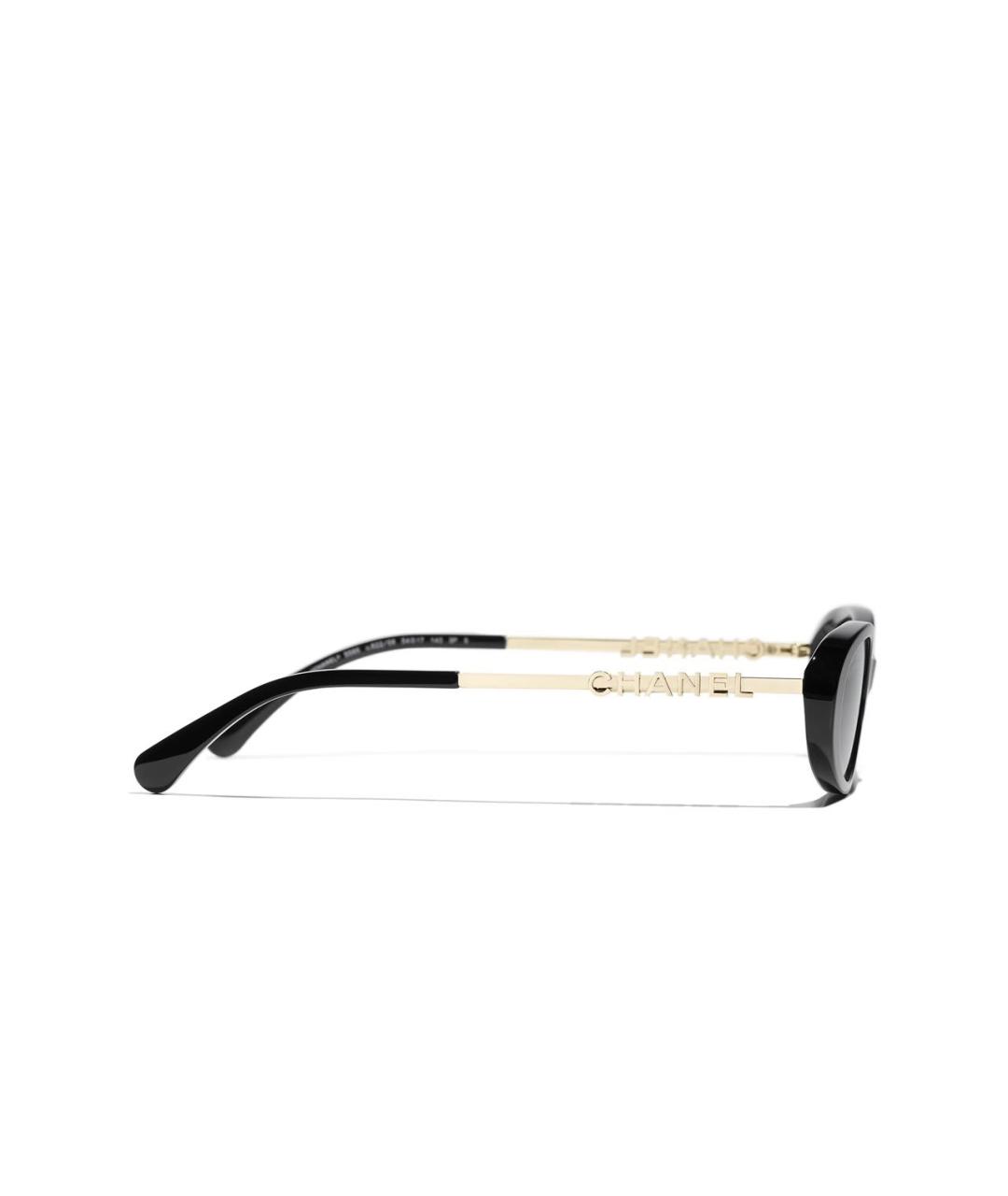 CHANEL Черные пластиковые солнцезащитные очки, фото 3
