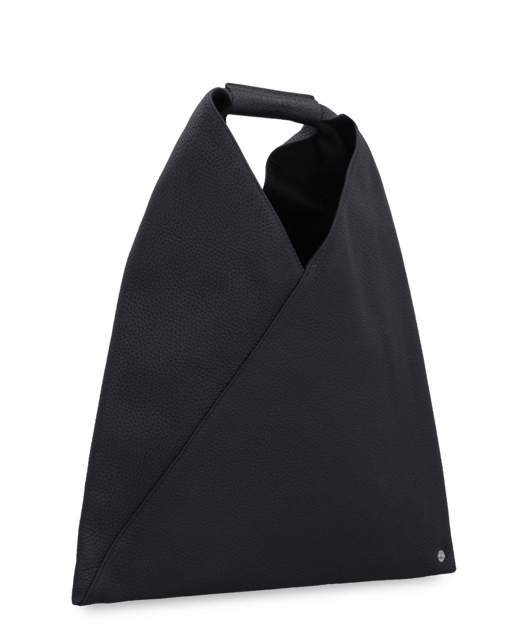 MM6 MAISON MARGIELA Черная кожаная сумка с короткими ручками, фото 3