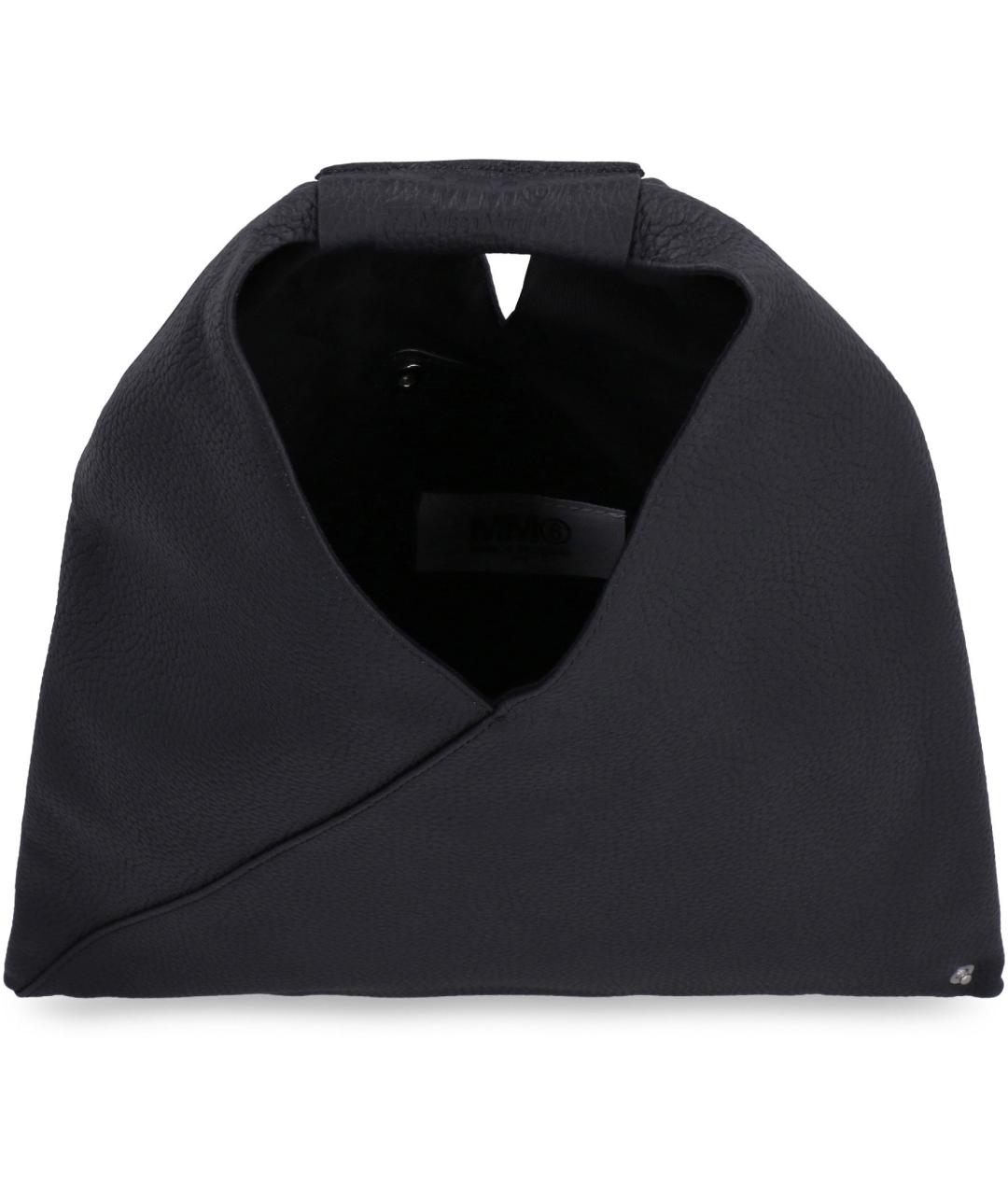 MM6 MAISON MARGIELA Черная кожаная сумка с короткими ручками, фото 5