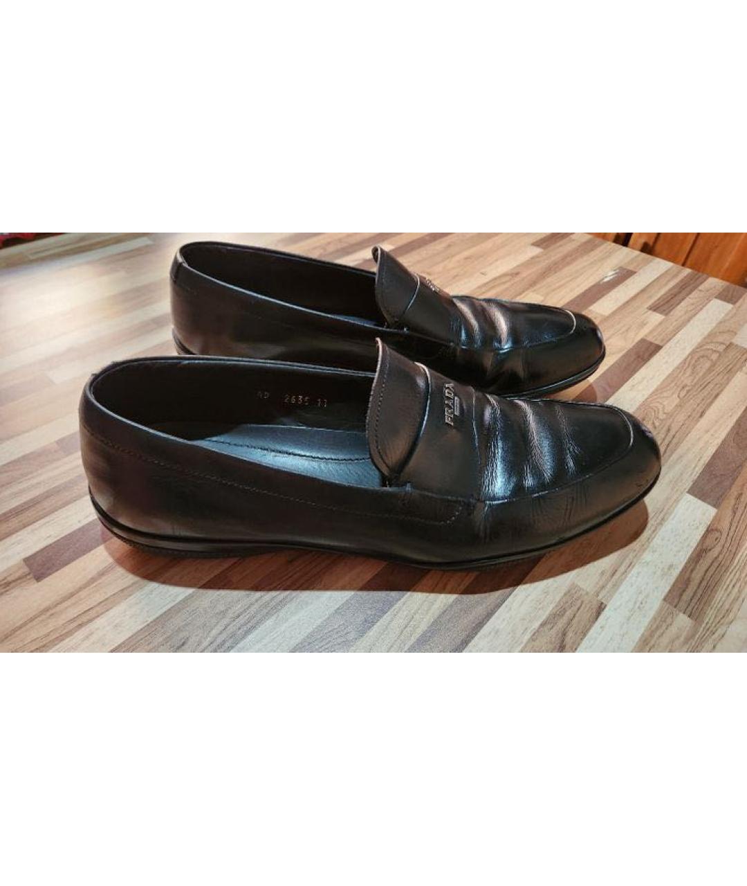 PRADA Черные кожаные лоферы, фото 8