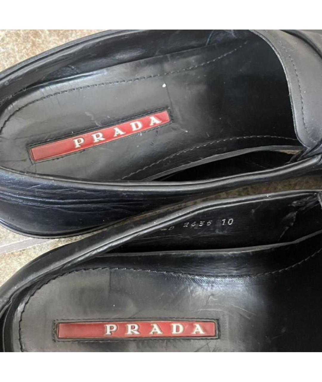 PRADA Черные кожаные лоферы, фото 6