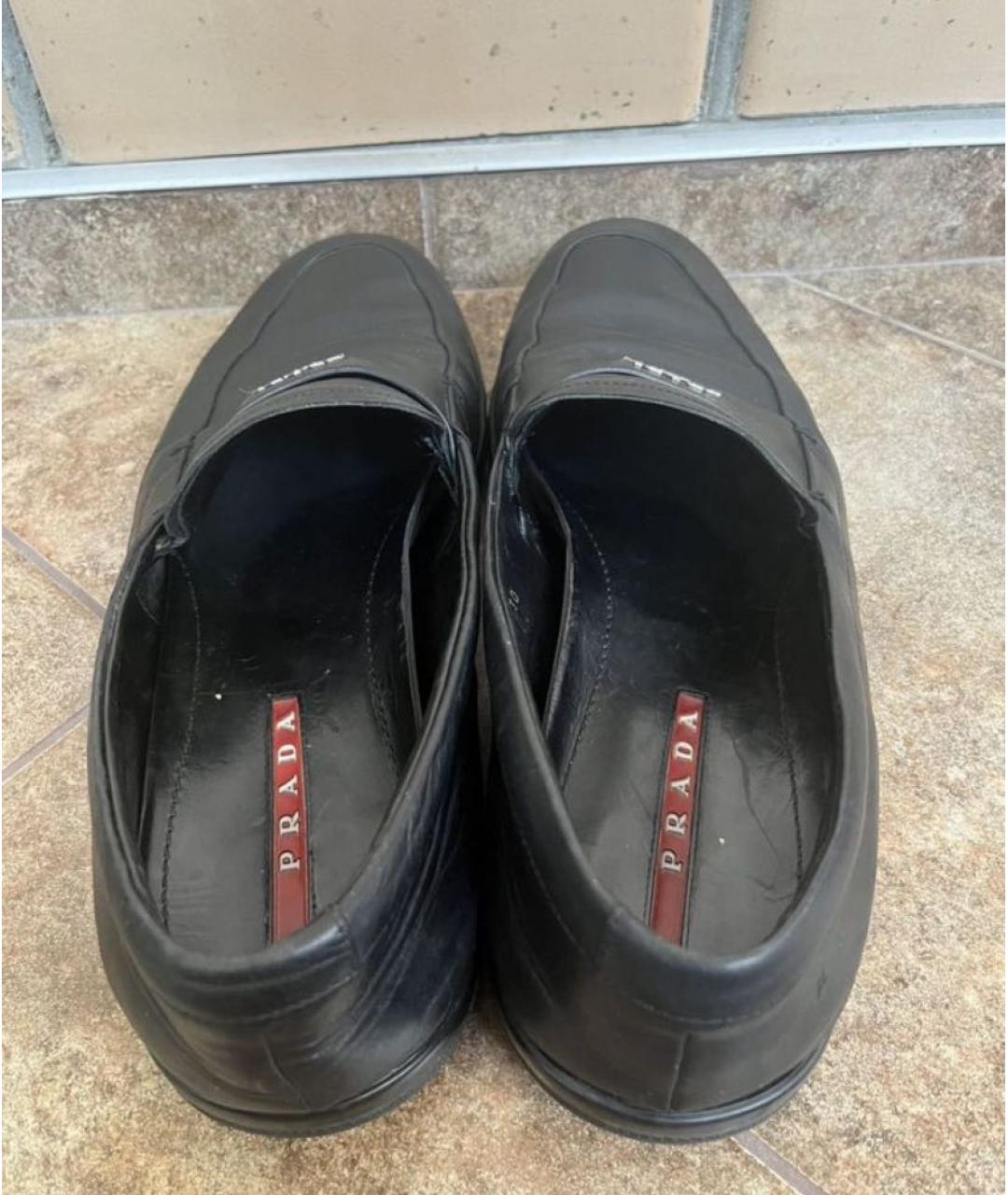 PRADA Черные кожаные лоферы, фото 4