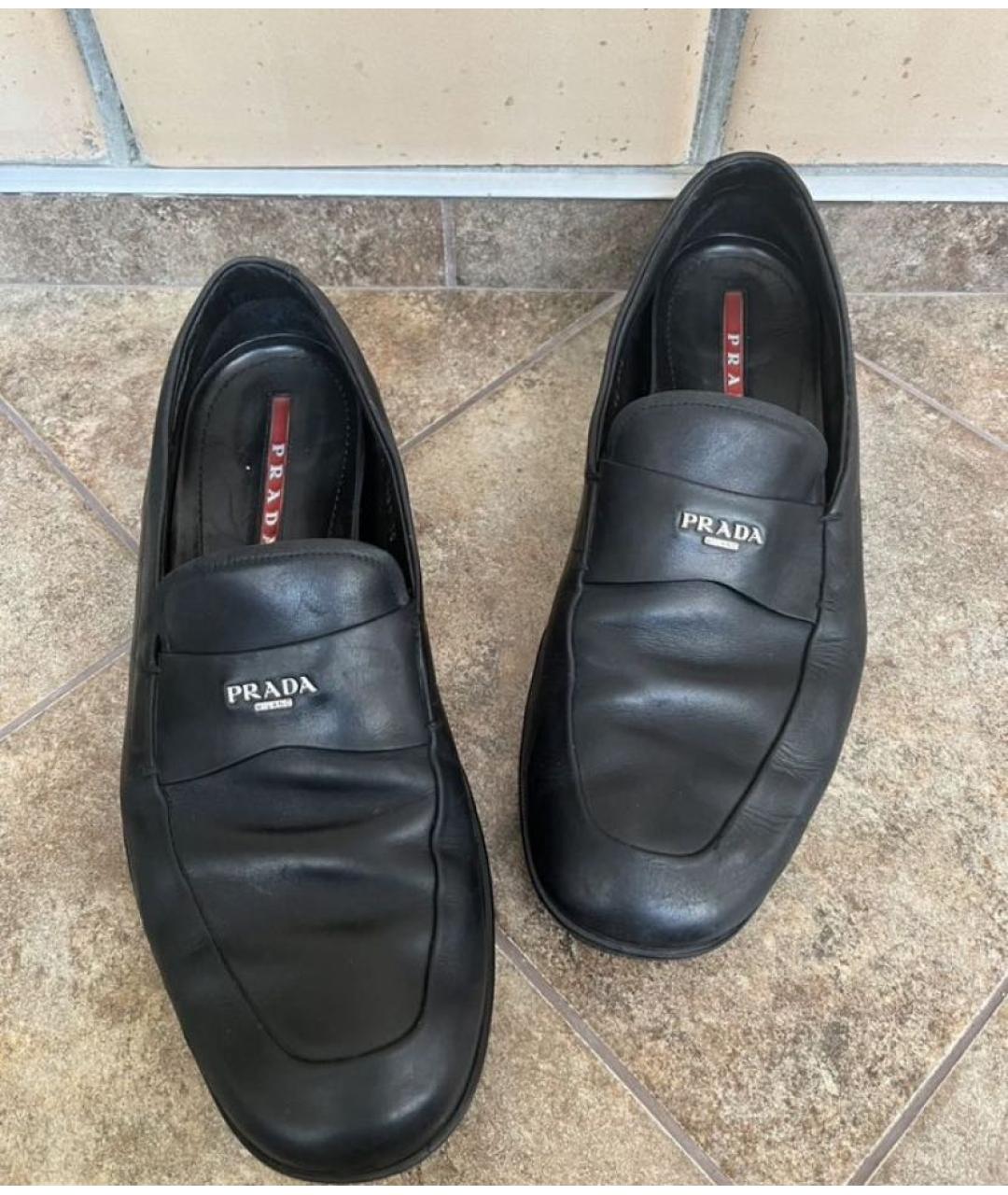 PRADA Черные кожаные лоферы, фото 3