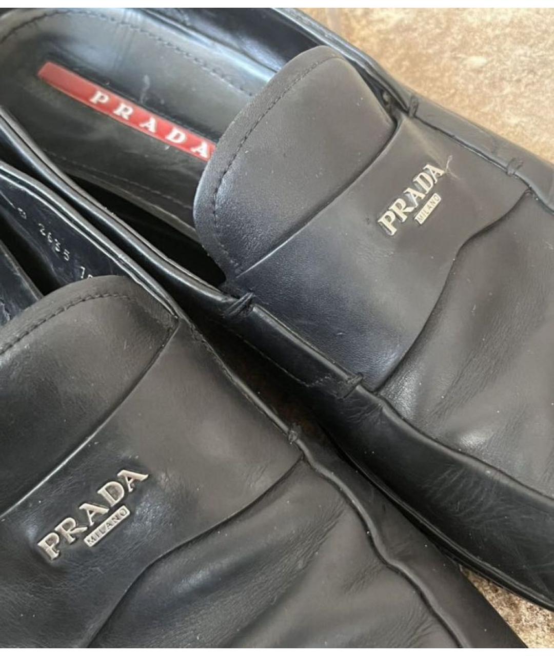 PRADA Черные кожаные лоферы, фото 2