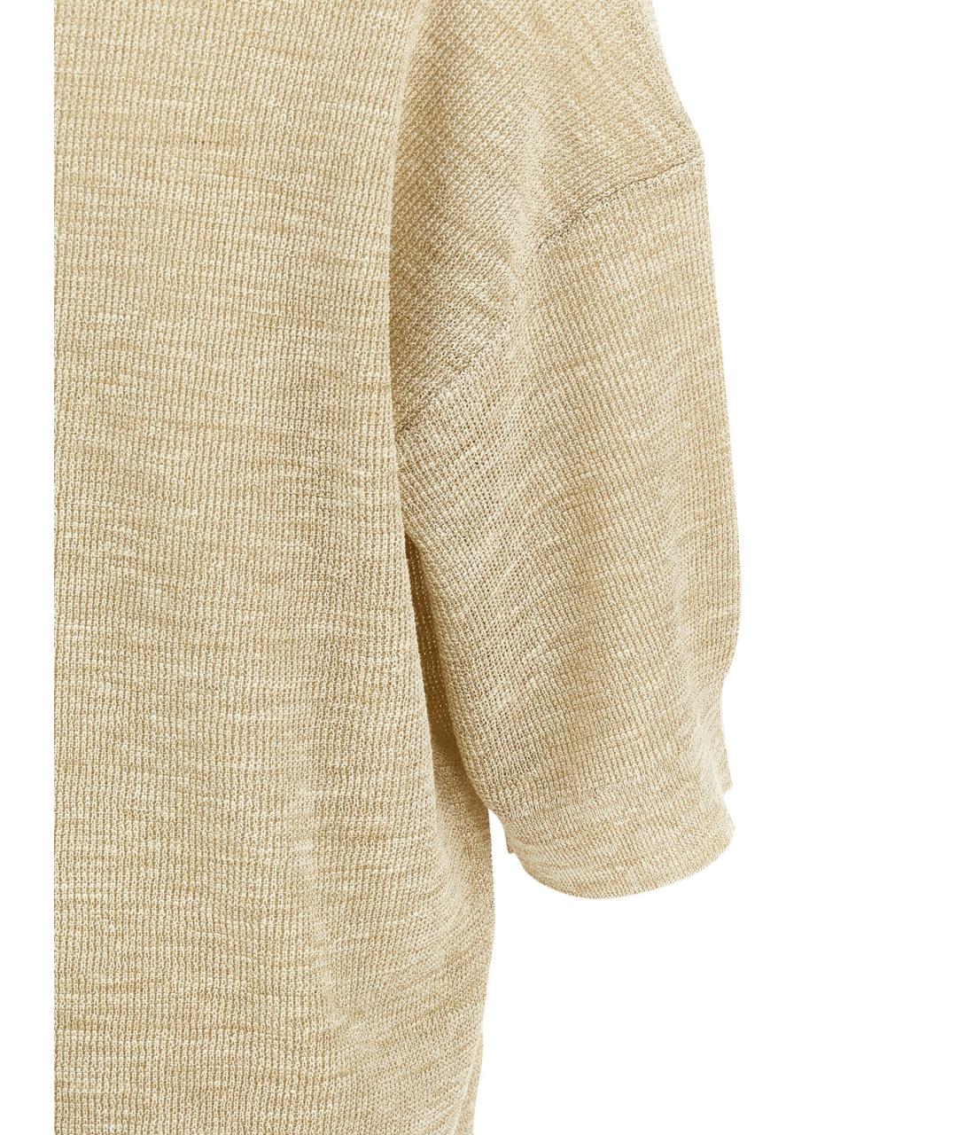 BRUNELLO CUCINELLI Бежевая льняная футболка, фото 4