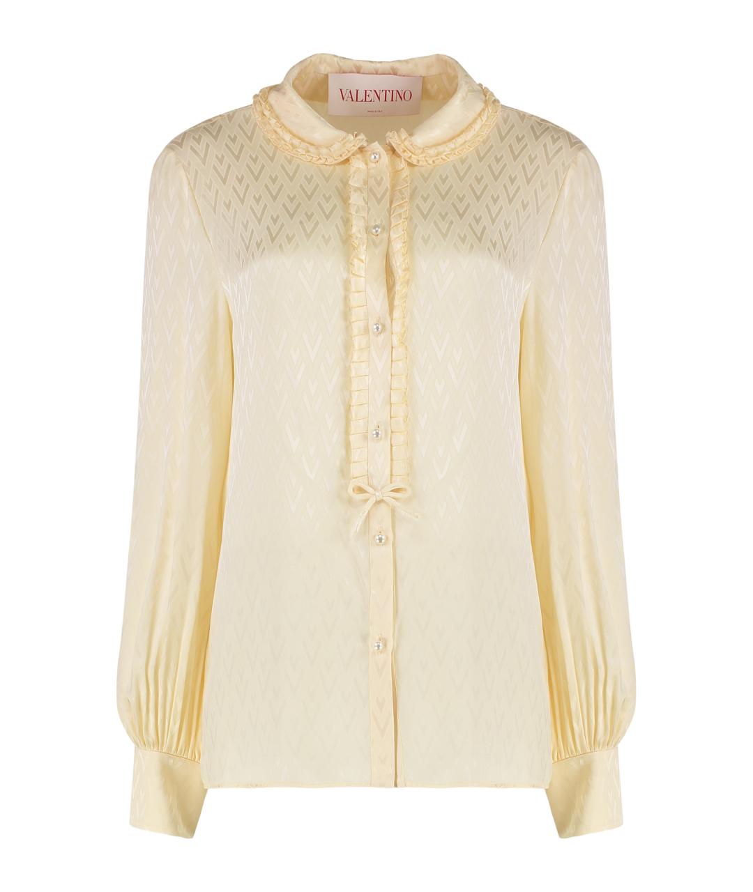 VALENTINO Бежевая шелковая рубашка, фото 1