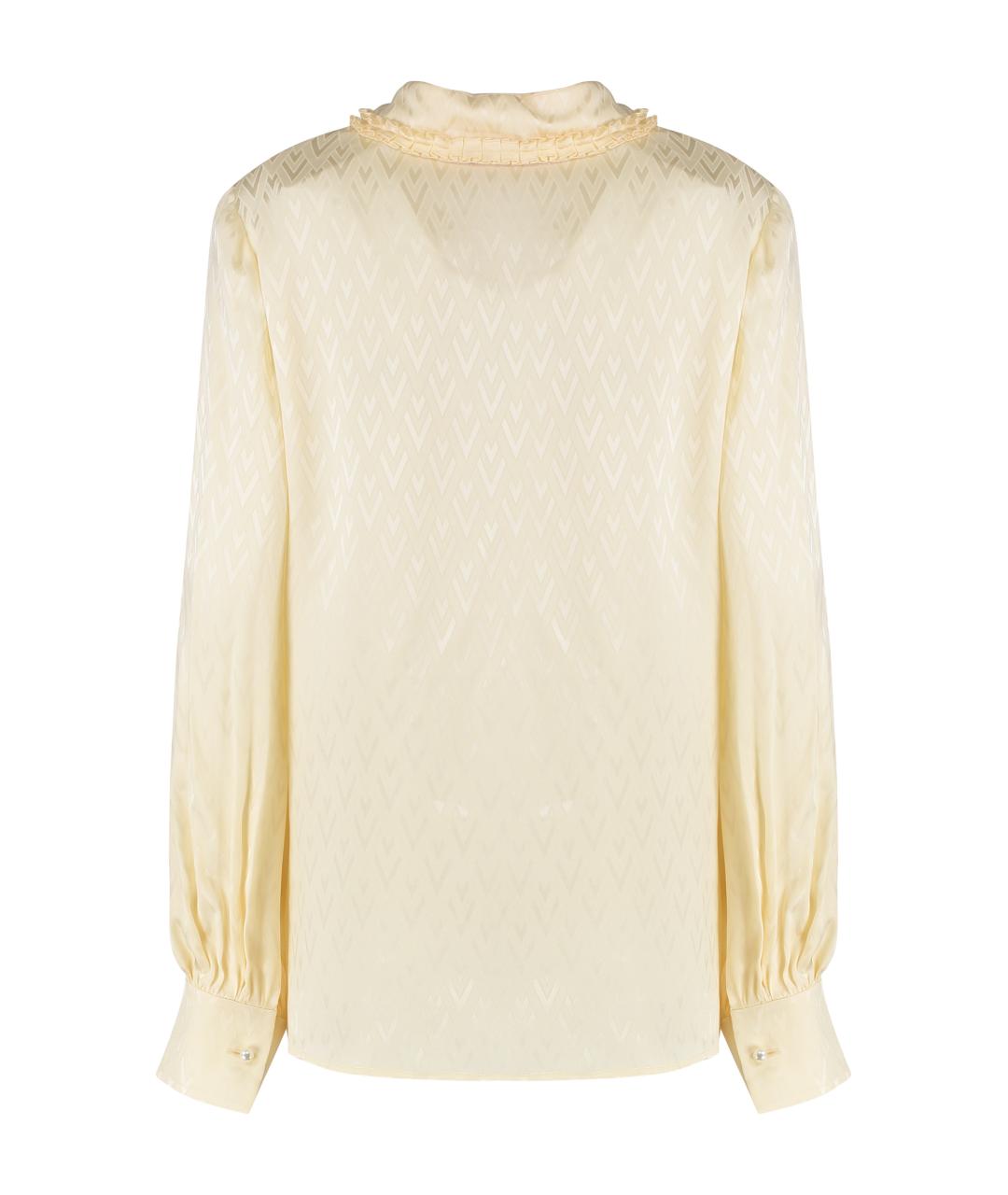 VALENTINO Бежевая шелковая рубашка, фото 2