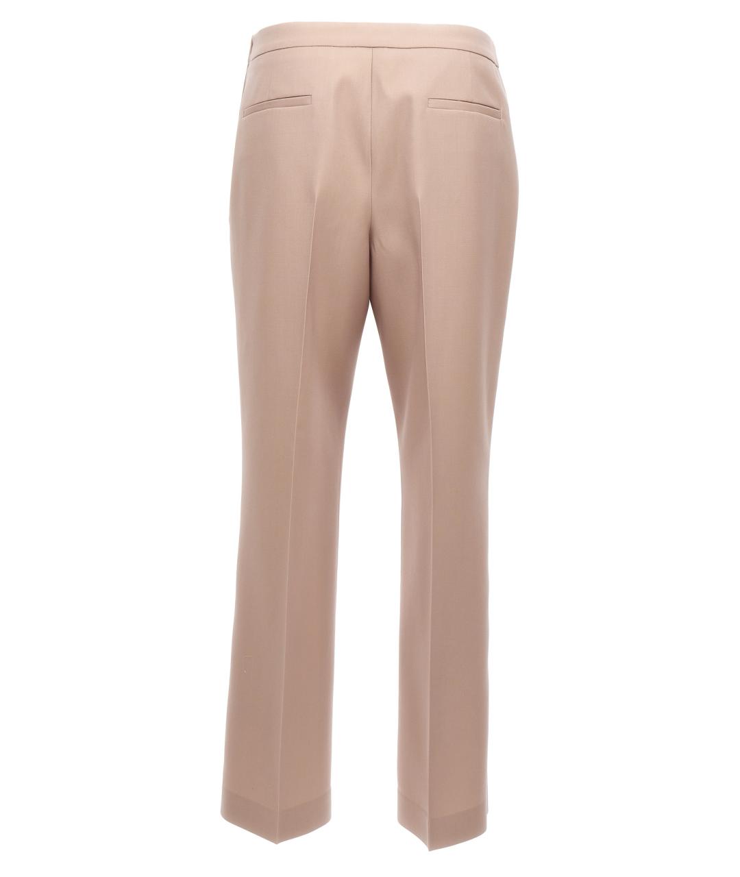 JIL SANDER Бежевые шерстяные прямые брюки, фото 2