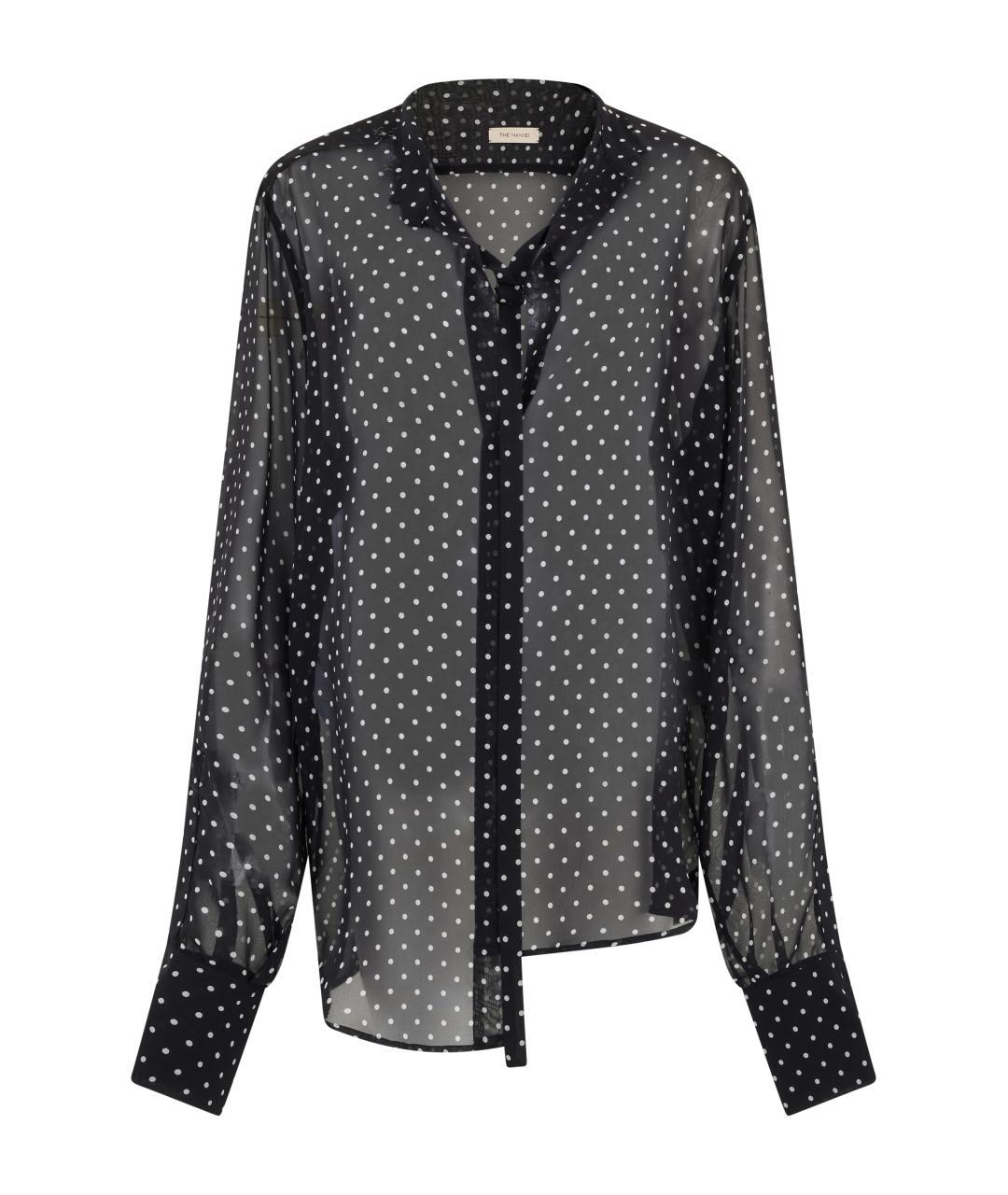 THE MANNEI Черная шелковая рубашка, фото 3