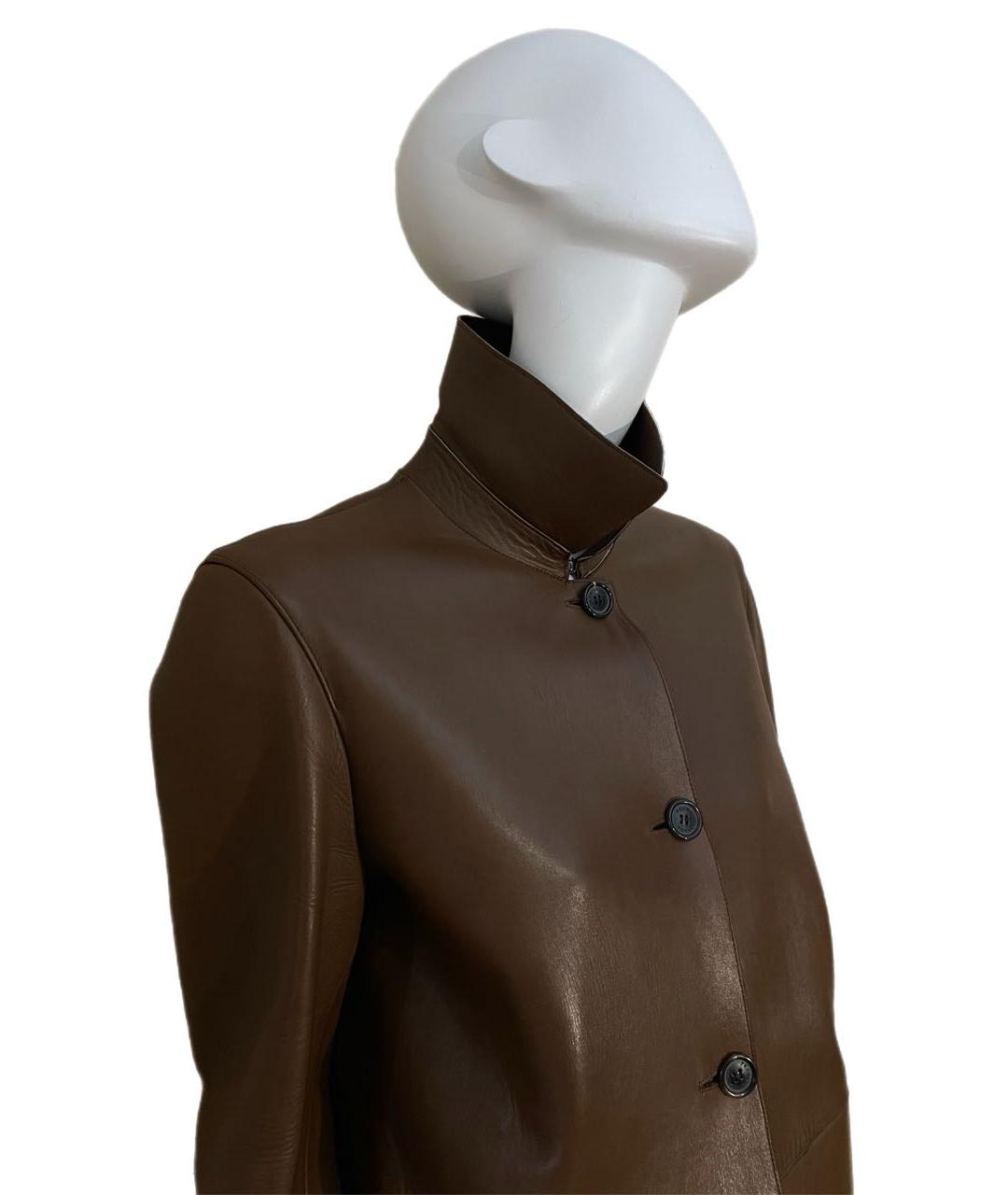 PRADA Коричневый кожаный тренч/плащ, фото 4