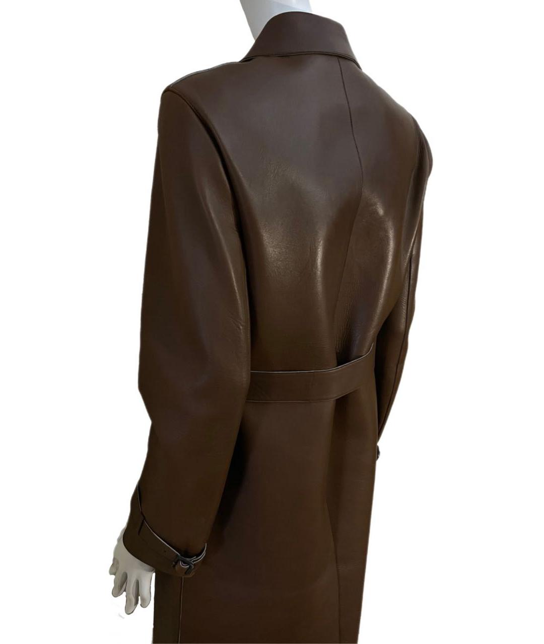 PRADA Коричневый кожаный тренч/плащ, фото 7