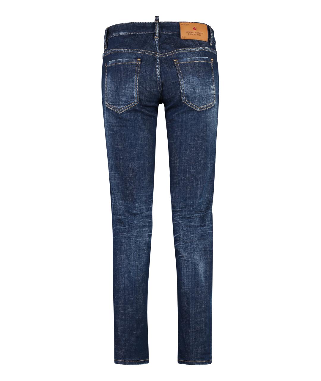 DSQUARED2 Синие хлопковые прямые джинсы, фото 2