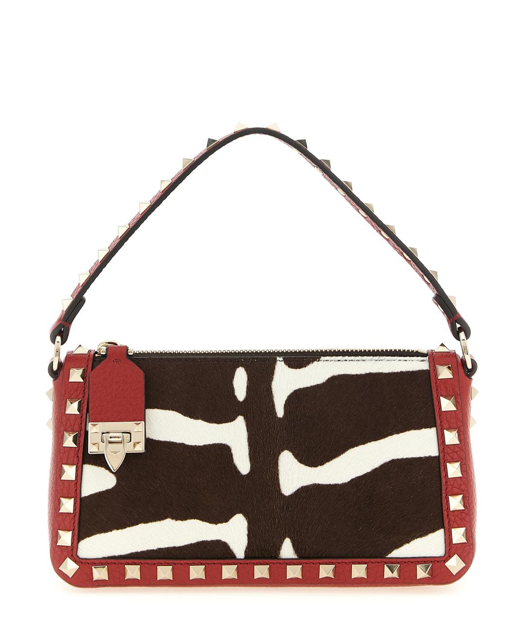 VALENTINO Красная меховая сумка через плечо, фото 1