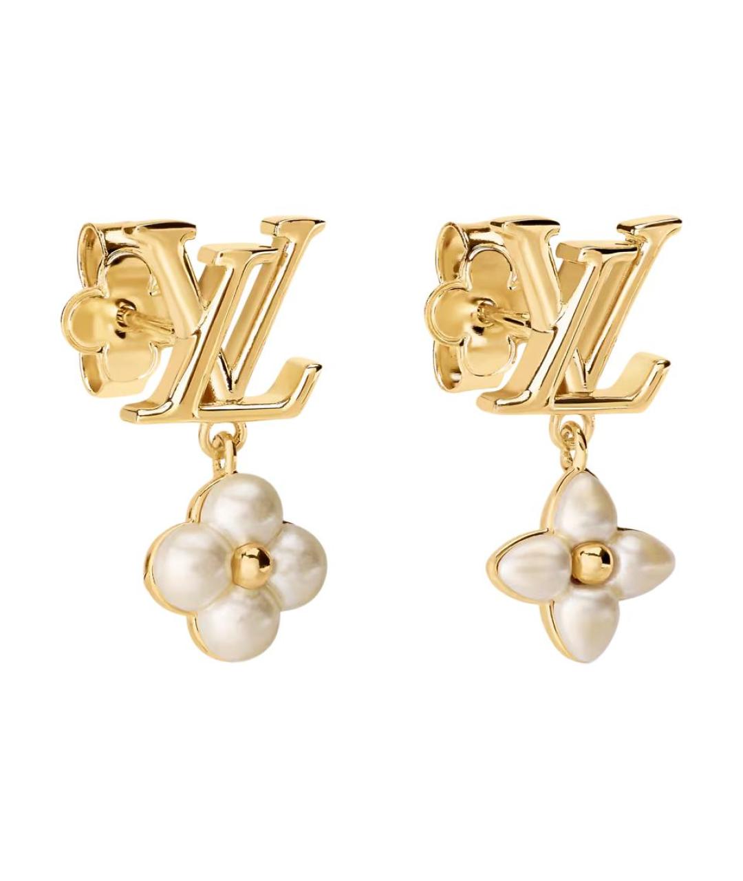 LOUIS VUITTON Золотые металлические серьги, фото 3