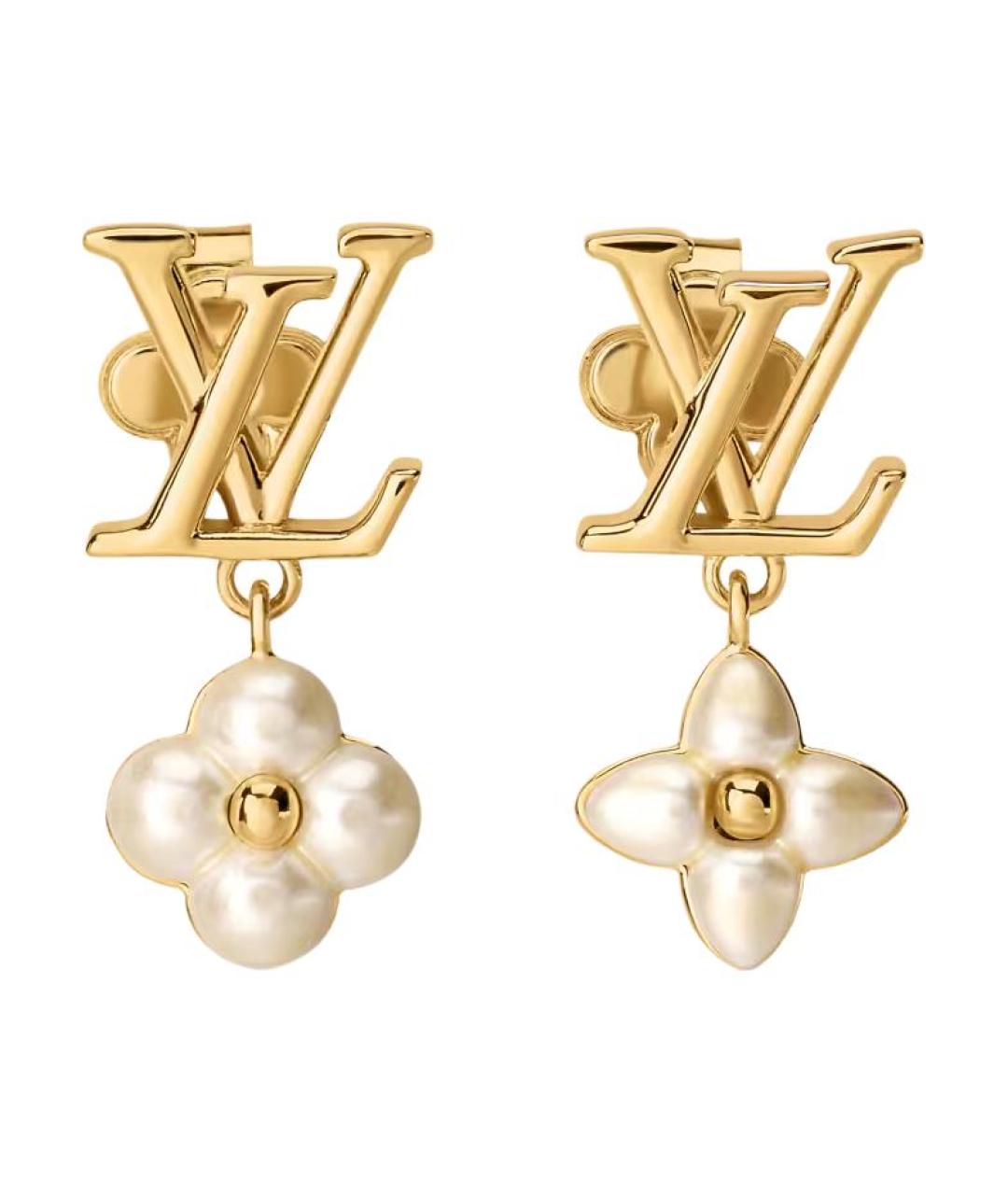 LOUIS VUITTON Золотые металлические серьги, фото 1