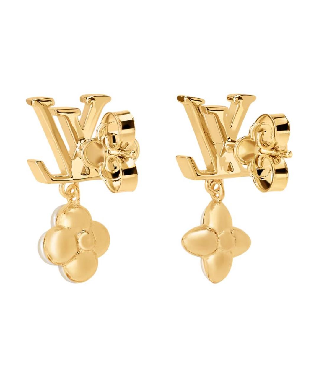 LOUIS VUITTON Золотые металлические серьги, фото 2