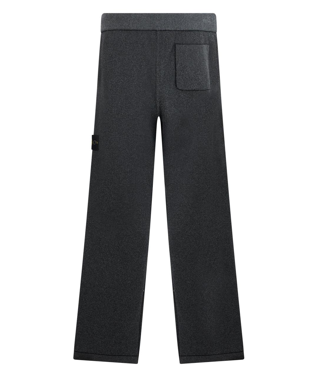 STONE ISLAND Серые хлопковые повседневные брюки, фото 2