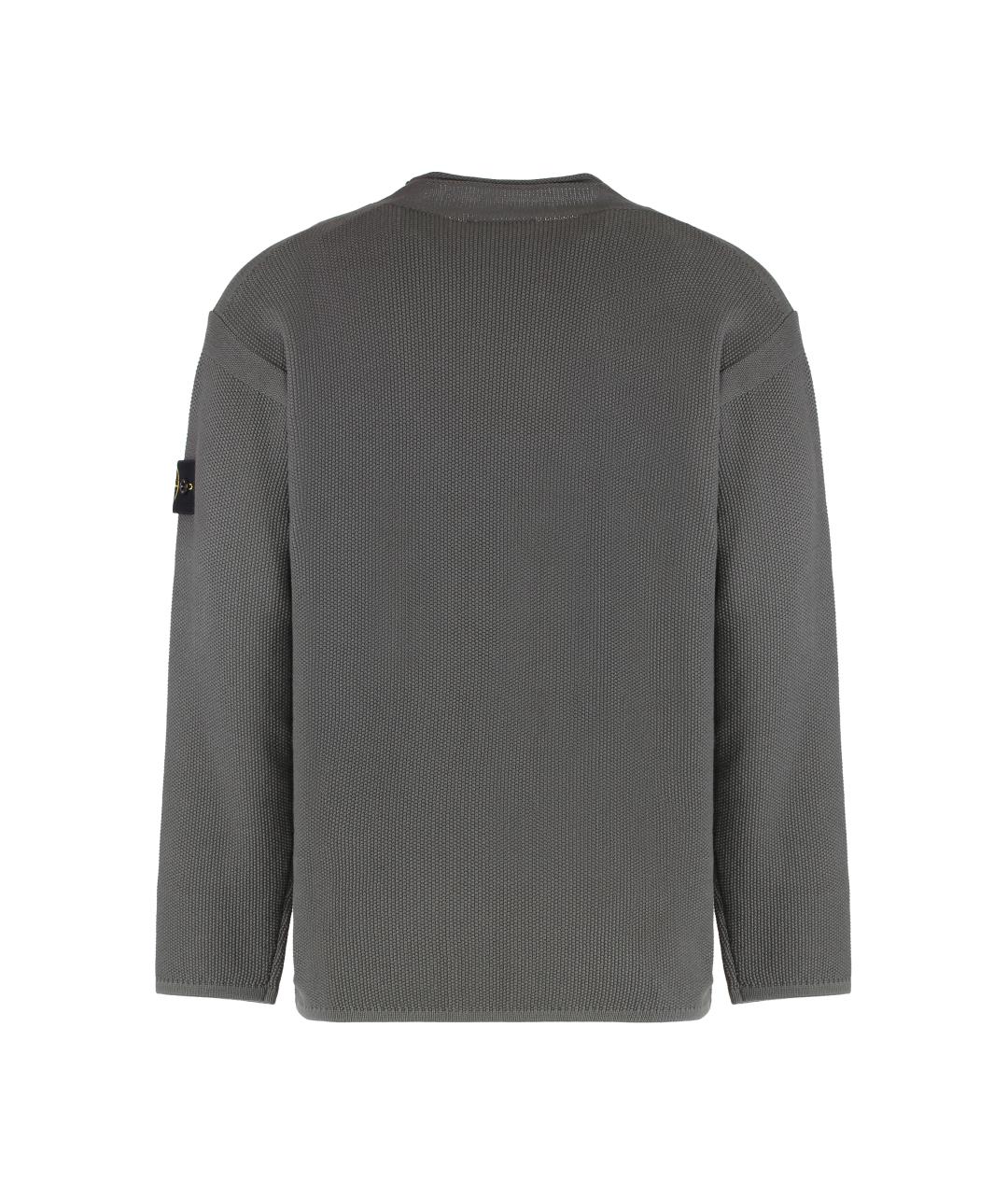 STONE ISLAND Серый хлопковый джемпер / свитер, фото 2
