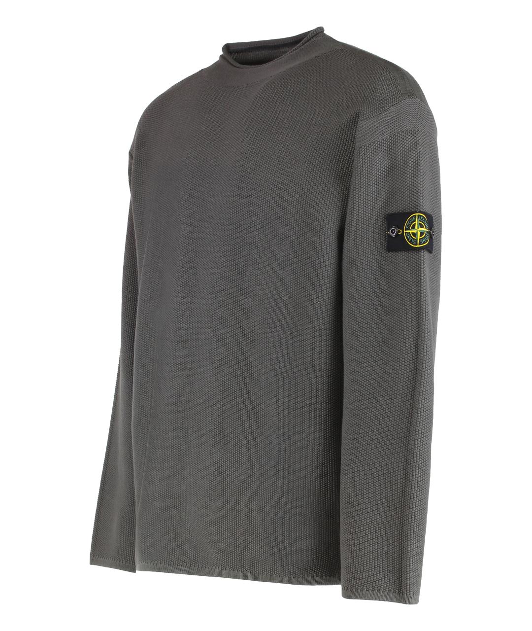 STONE ISLAND Серый хлопковый джемпер / свитер, фото 3