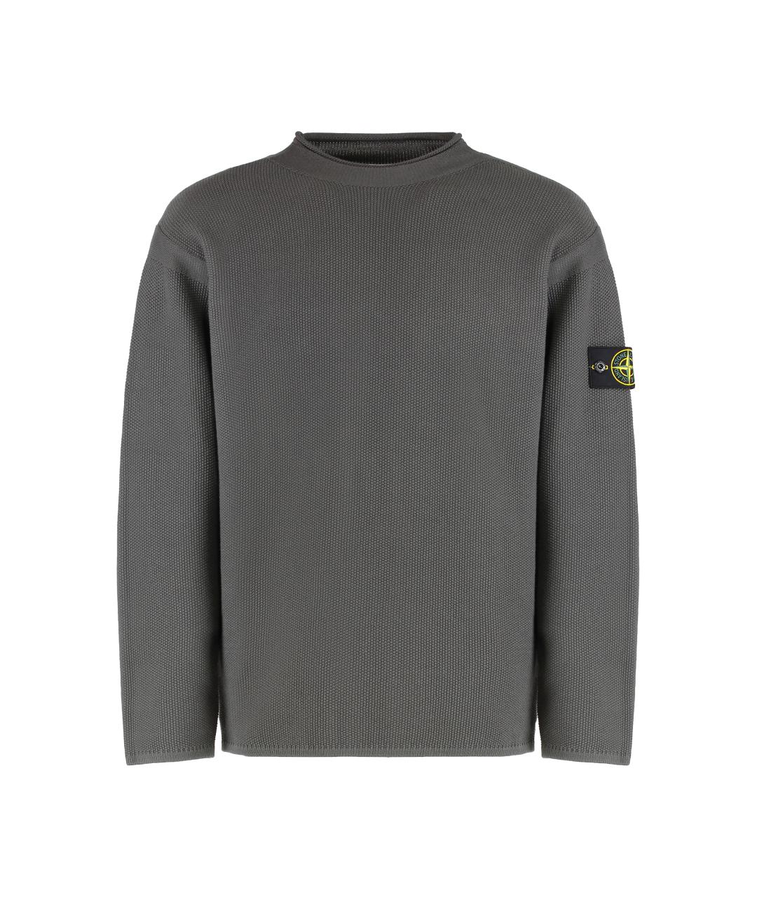 STONE ISLAND Серый хлопковый джемпер / свитер, фото 1