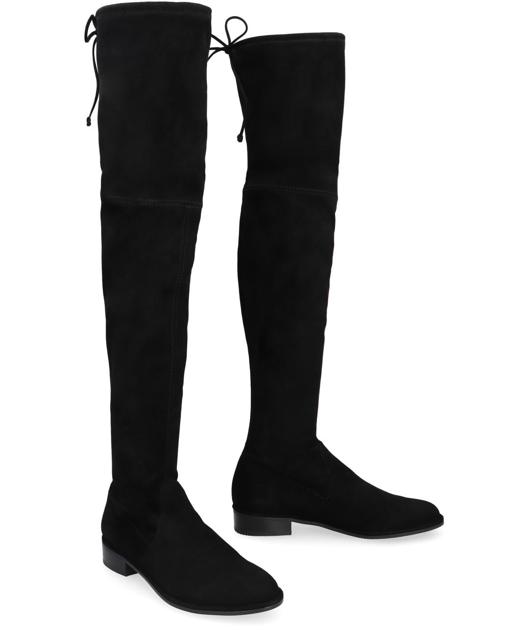 STUART WEITZMAN Черные кожаные ботфорты, фото 2