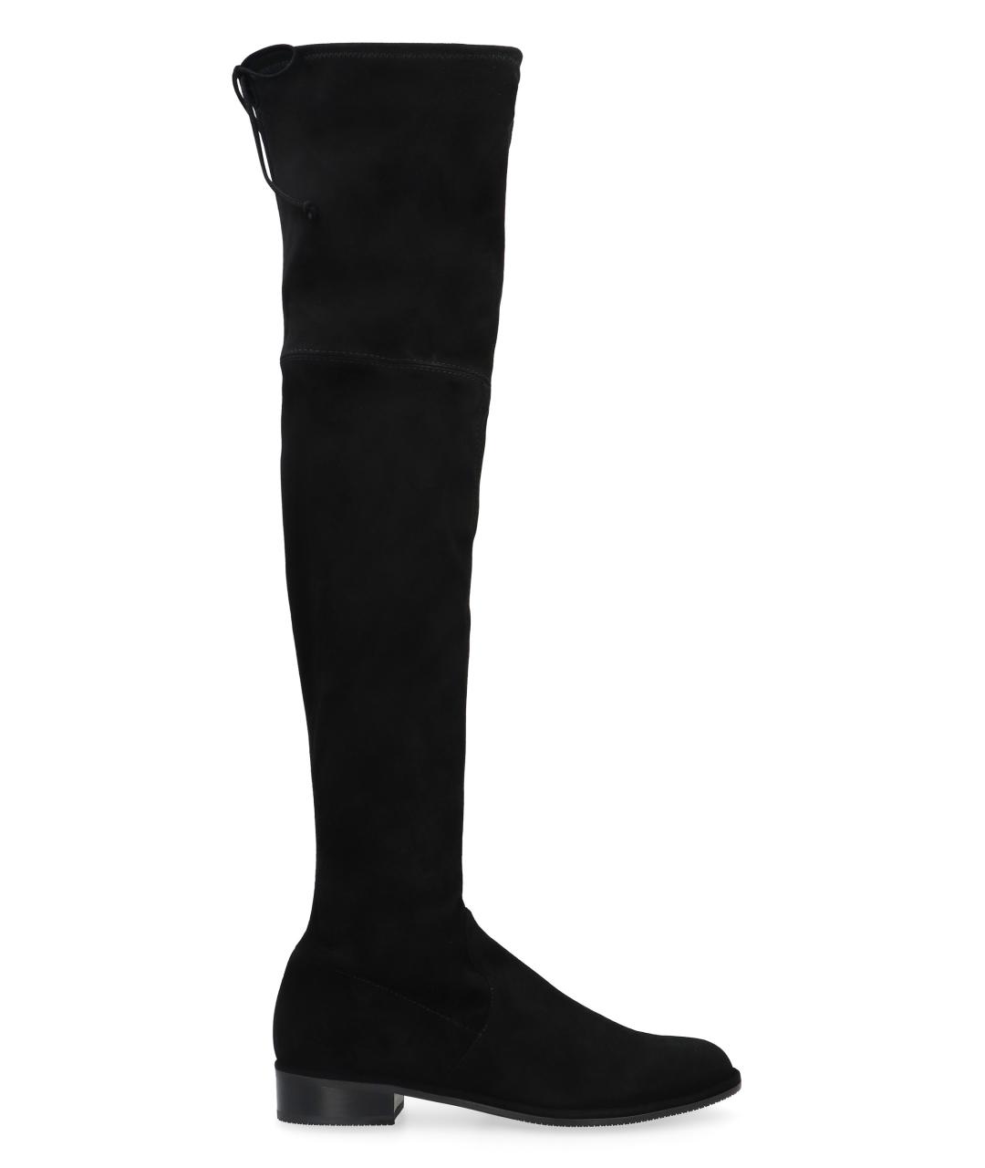 STUART WEITZMAN Черные кожаные ботфорты, фото 1