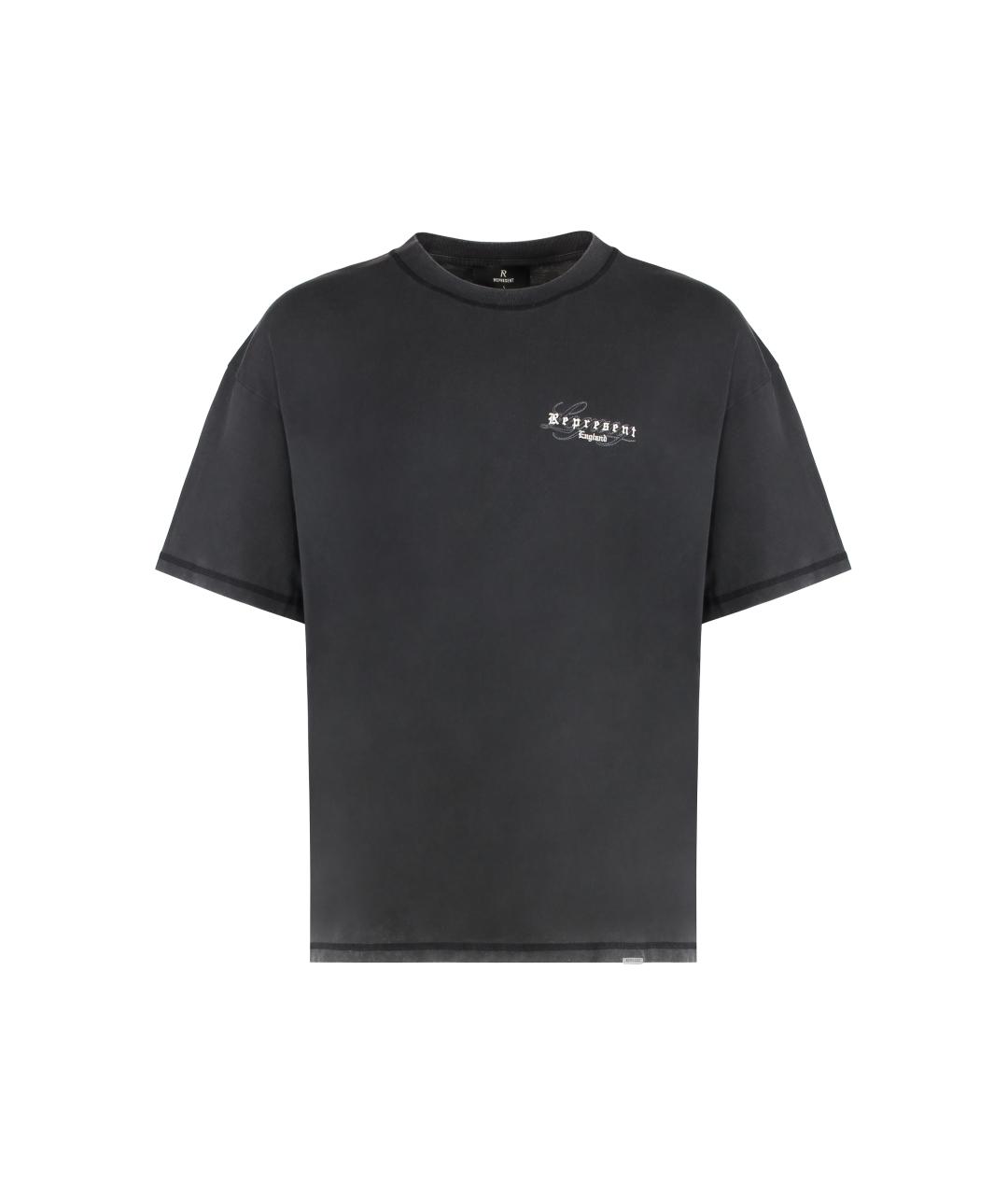 REPRESENT Черная хлопковая футболка, фото 1