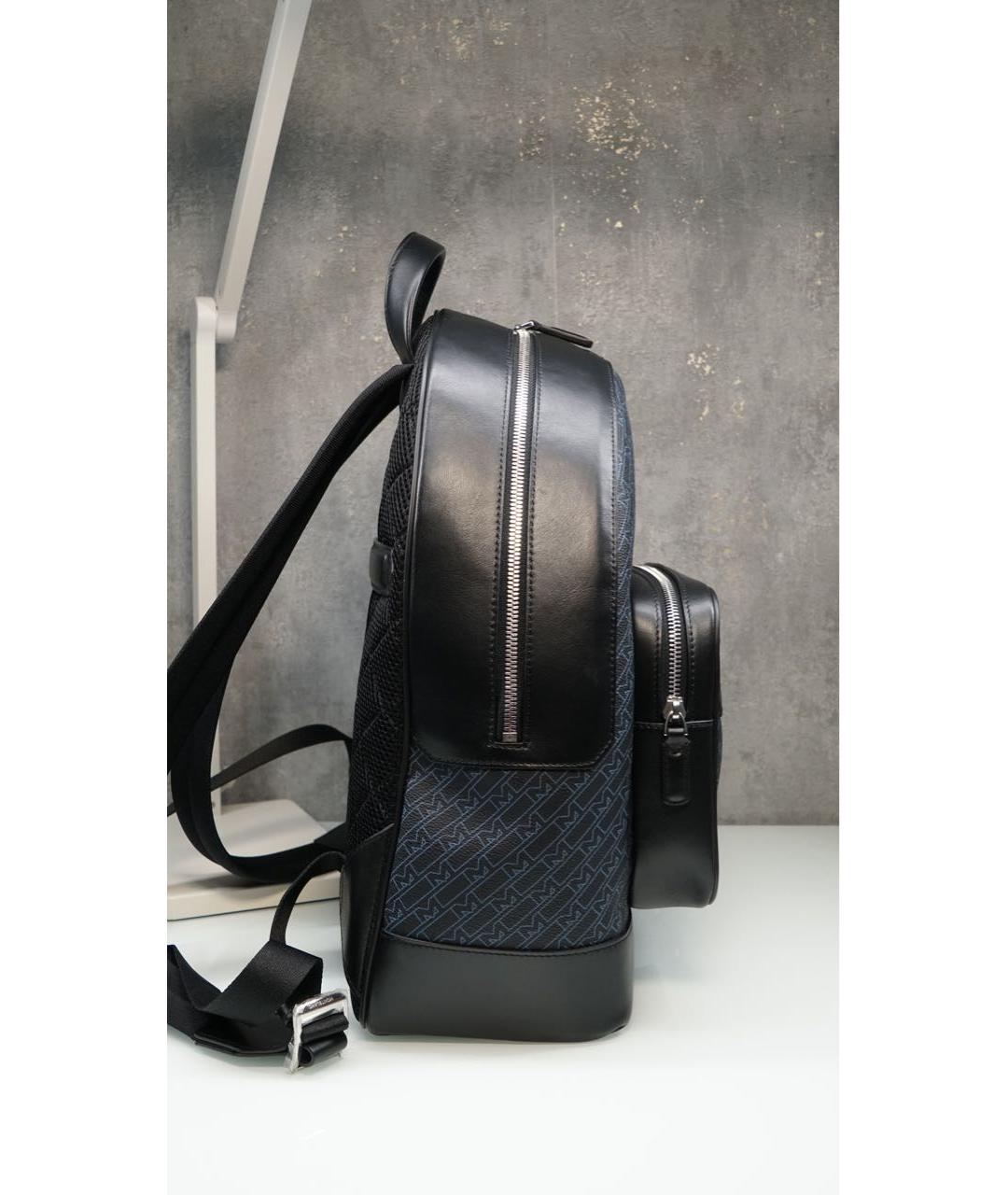 MONTBLANC Темно-синий кожаный рюкзак, фото 4