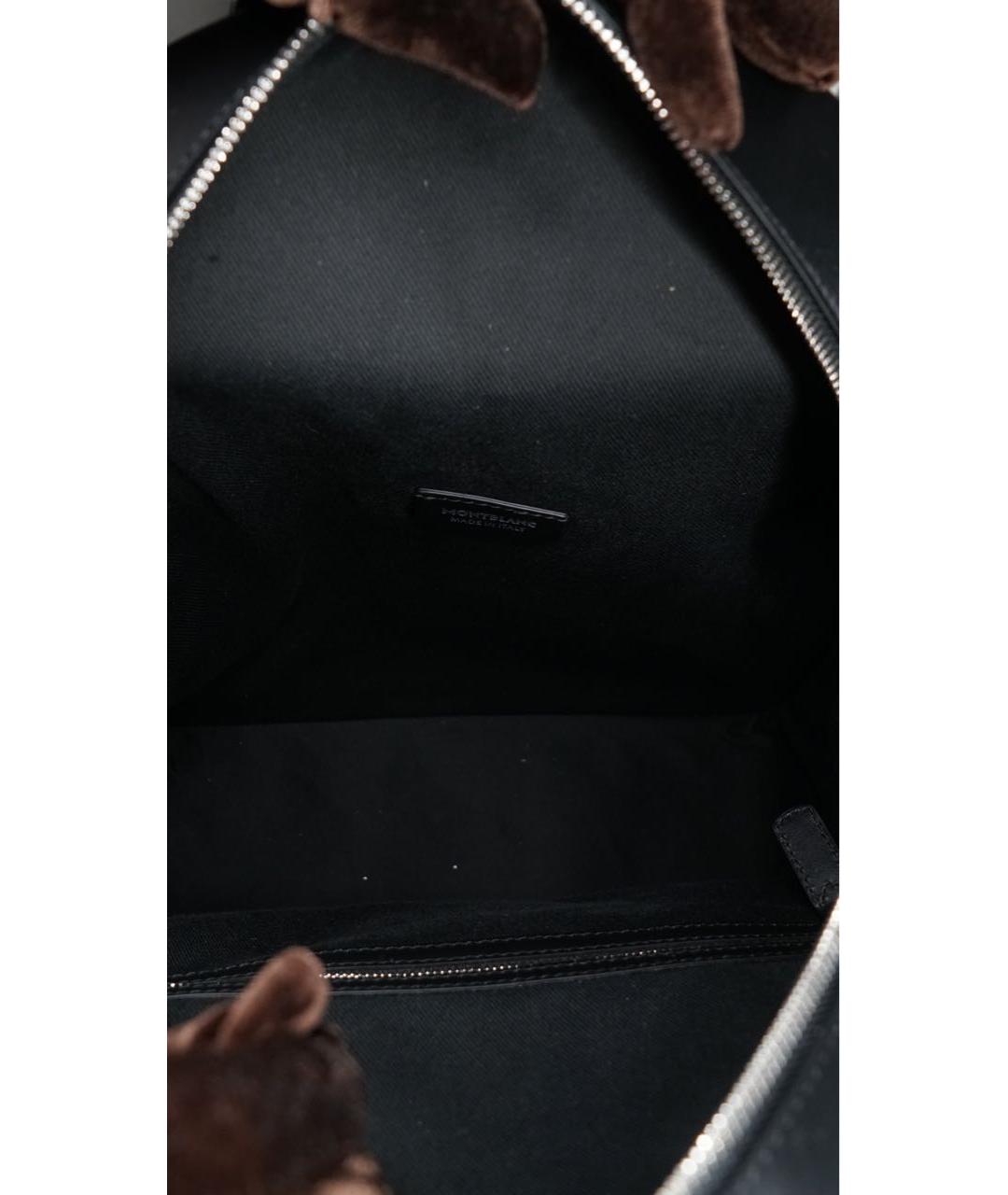 MONTBLANC Темно-синий кожаный рюкзак, фото 5
