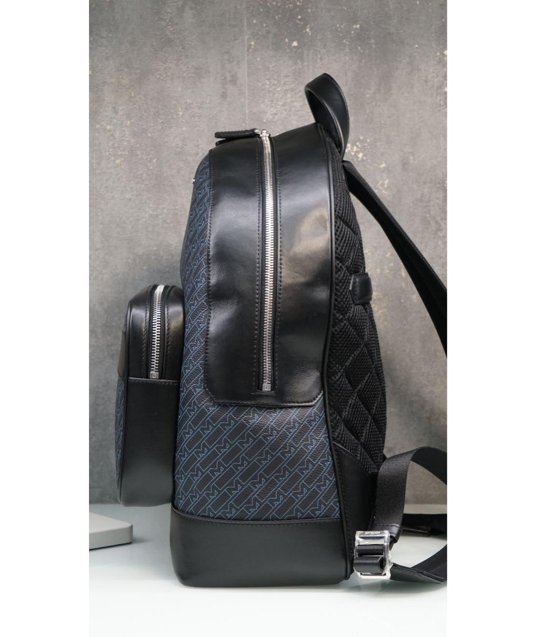 MONTBLANC Темно-синий кожаный рюкзак, фото 7